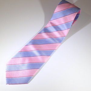 Giorgio Armani Spring Tie Light Blue & Pink Stripes, Made in Italy, 100% Silk